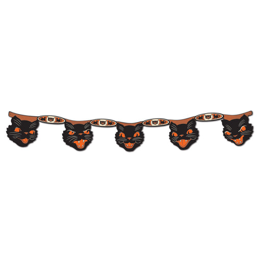 Vintage Halloween Jointed Cat Streamer – 7½" x 4' – (1/Pkg) by Beistle for Halloween-Vintage Jointed Streamers