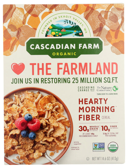 CASCADIAN FARM: Hearty Morning Fiber Cereal, 14.6 oz