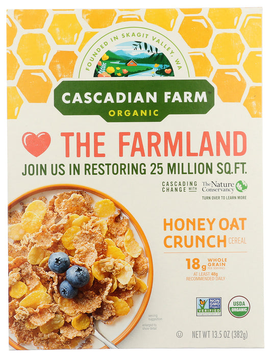 CASCADIAN FARM: Honey Oat Crunch Cereal, 13.5 oz
