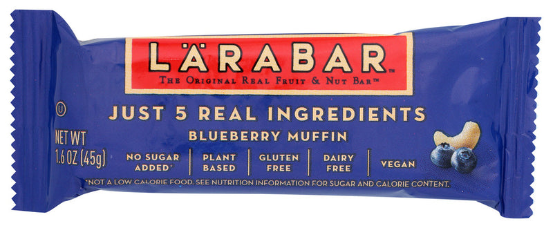 Put away those rolling pins and muffin tins. It's our version of the most popular muffin flavor in the United States. Enjoy blueberries, cashews and dates with a dash of lemon and vanilla. Soft and chewy with a hint of crunch, this Blueberry Muffin is less than 200 calories.