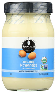 Spectrum® brand Organic Mayonnaise with Cage Free Eggs is smooth, delicious, and made with eggs exclusively from hens raised in a cage-free environment. Try it on roasted turkey sandwiches, on BLTs, or in your favorite veggie dip.