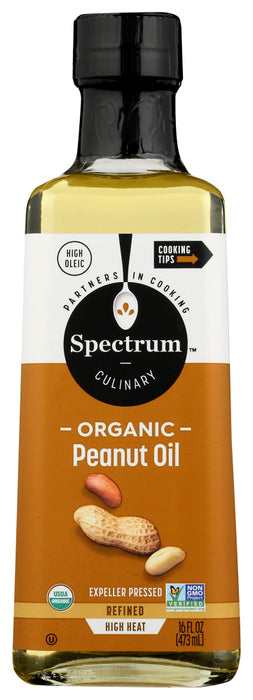 SPECTRUM CULINARY: Organic Peanut Oil Refined, 16 oz
