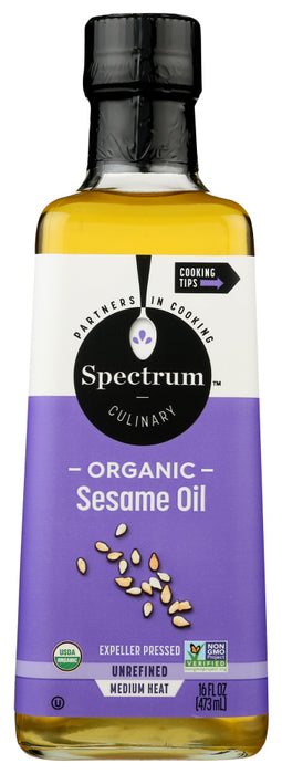 Spectrum® brand Organic Unrefined Sesame Oil brings rich sesame flavor to stir-fry dishes made with beef, chicken, veggies, and tofu.