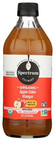 SPECTRUM NATURALS: Vinegar Apple Cider Unfiltered, 16 oz