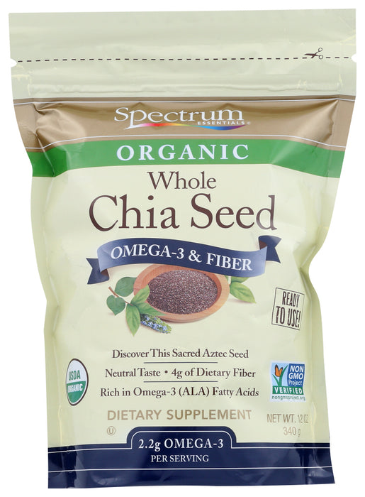 Spectrum&reg; Whole Chia Seed is a super nutritional powerhouse, with Omega-3 to help support normal cardiovascular function and fiber, which helps support normal functioning of the digestive tract*. Add to your salads, yogurt, cereals or stir-fry dishes for added flavor and goodness. *These statements have not been evaluated by the Food &amp; Drug Administration. This product is not intended to diagnose, treat, cure, or prevent any disease.