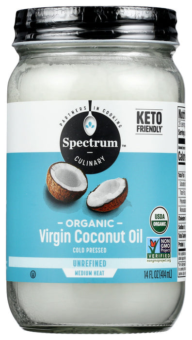 Spectrum&reg; Unrefined Organic Virgin Coconut Oil is filled with the rich taste and aroma of fresh coconut, making it a delicious complement to medium-heat saut&eacute;ed dishes and baking when you're craving a taste of the tropics. In addition, it is a source of Medium Chain Triglycerides (MCTs) as well. Also try it for hair and skincare &ndash; as an all-over moisturizer; a deep conditioning treatment for dry hair; or gentle, non-irritating makeup remover.