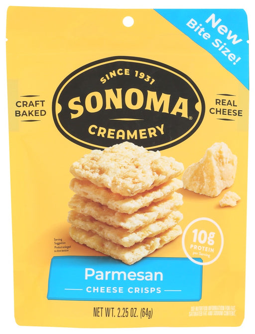 Sonoma creamery parmesan crisps are baked, never fried and naturally lactose free. We use only 100%natural 10-month aged parmesan cheese made with milk completely free of artificial hormones. Then we add certified gluten-free ancient grains-organic quinoa, organic oat bran and organic brown rice - for a unique flavor and crunch.