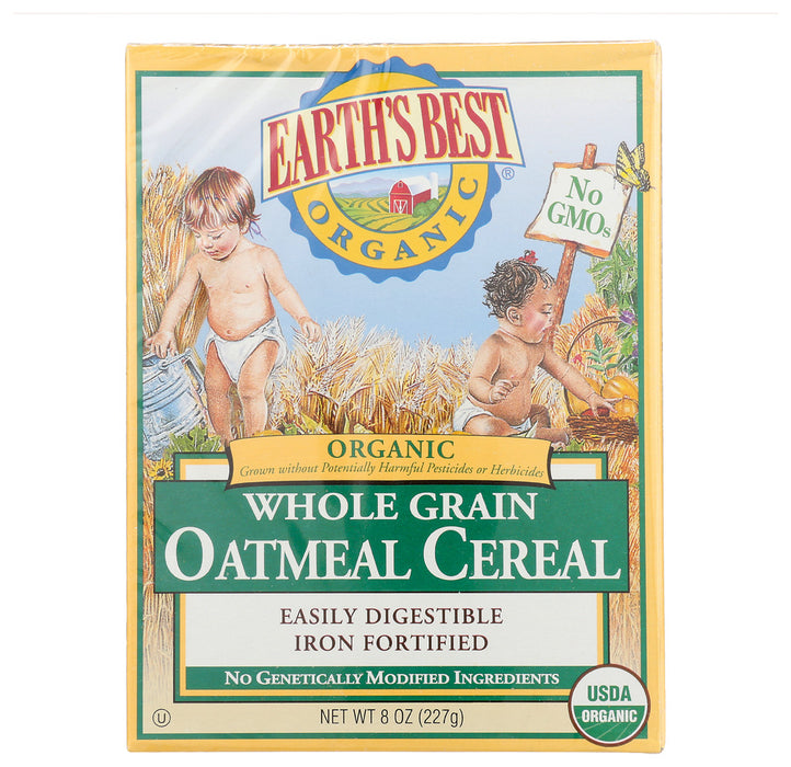 Earth's Best organic, whole grain infant cereals provide an excellent source of iron, an essential mineral for proper infant growth and development. New and improved they are also now fortified with 25% of the Daily Value for 6 B-complex vitamins and zinc.