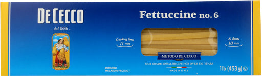 De Cecco #6 Fettuccine Pasta, 16 Oz