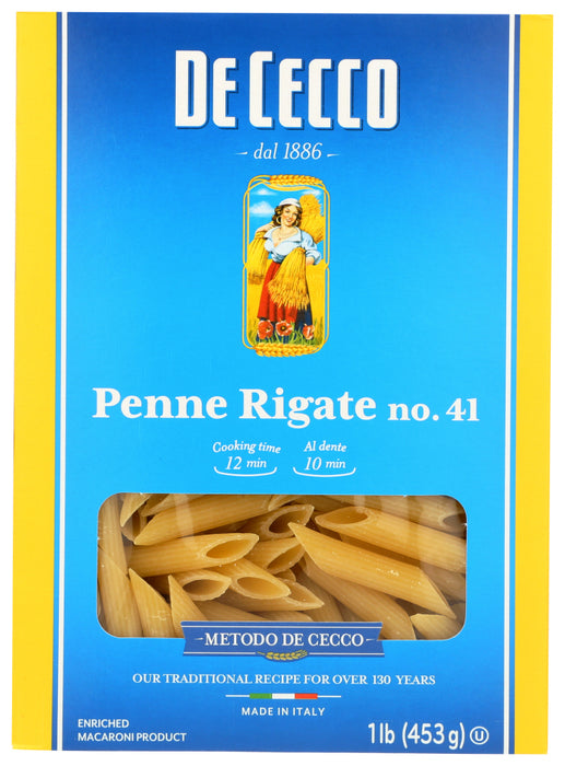 DE CECCO: #41 Penne Rigate Pasta, 16 oz - No Brand For Less 