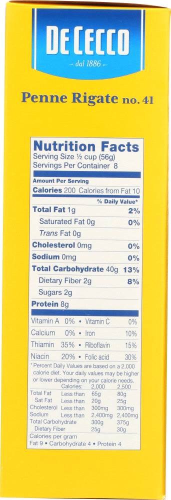 DE CECCO: #41 Penne Rigate Pasta, 16 oz - No Brand For Less 