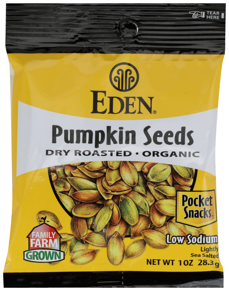 EDEN FOODS: Pocket Snack Pumpkin Seed Roasted, 1 oz - No Brand For Less