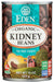 Organic U.S.A. family farm large red kidney beans soaked overnight and thoroughly cooked at Eden's certified organic and kosher cannery with purified water and zero chemical additives. Great in soups, stews, salads, chili, refried beans, dips, and with all whole grain. A phenomenal source of healthy fiber, 40 percent daily value per serving, plus a good source of potassium, protein, thiamin B1, folate B9, and magnesium. No salt added. Packed in bisphenol-A (BPA) free can linings since April 1999.