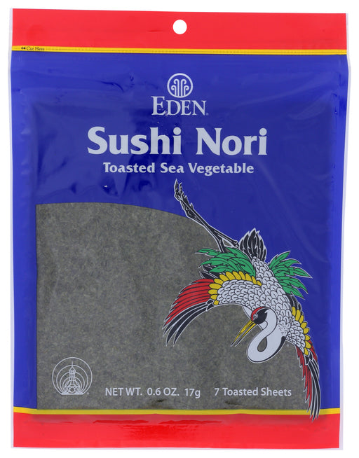 Toasted nori sheets for sushi, nori rolls, and rice balls. Very versatile and popular. Ise Bay grown purity. Differences you can see and taste in its deep color, brilliant luster, and appealing sweet, mild flavor. Fat free, very low sodium, and a good source of calcium.