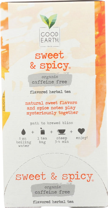 GOOD EARTH: Organic Herbal Tea Caffeine Free Sweet & Spicy, 18 bg