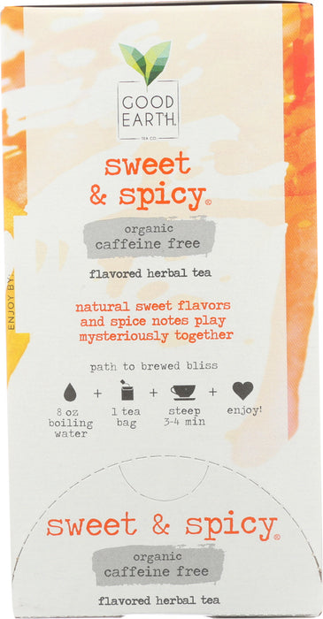 GOOD EARTH: Organic Herbal Tea Caffeine Free Sweet & Spicy, 18 bg