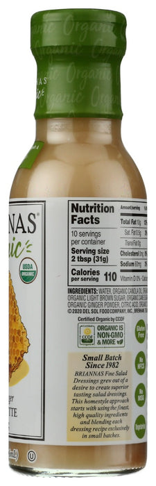 BRIANNAS: Dressing Honey Ginger Vinaigrette, 10 oz