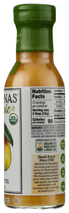 BRIANNAS: Organic Mango Vinaigrette Dressing, 10 oz