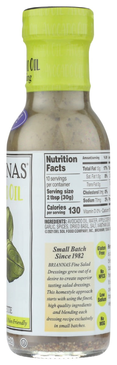BRIANNAS: Herb Vinaigrette Avocado Oil Dressing, 10 oz