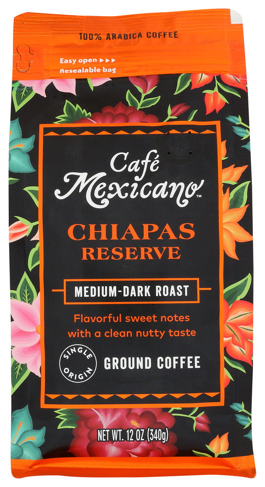 CAFE MEXICANO: Coffee Grnd Chiapas Rsv, 12 oz