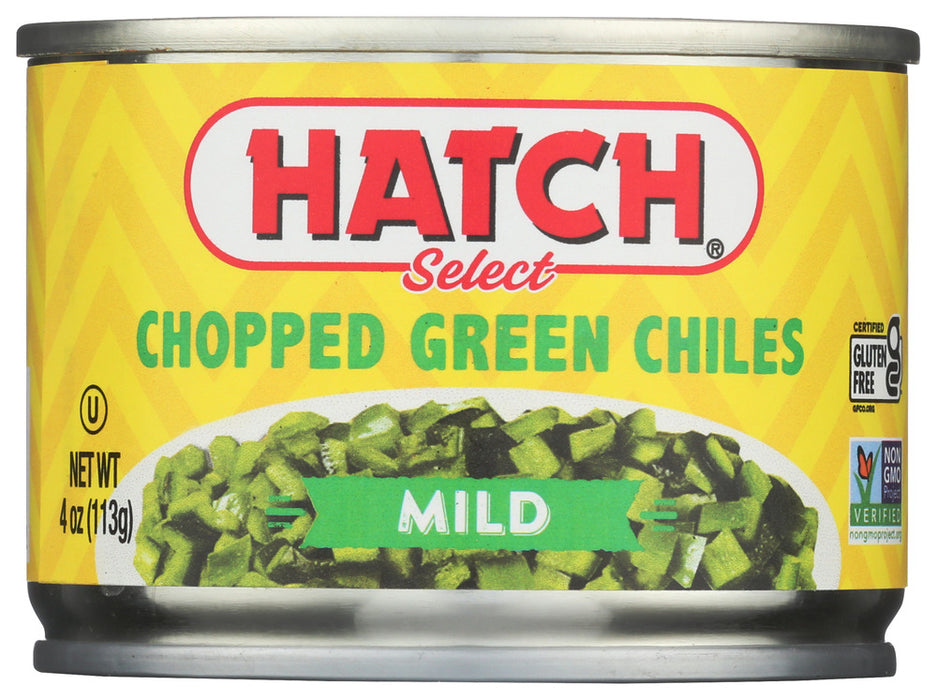 HATCH: Peeled Chopped Green Chiles Mild, 4 oz