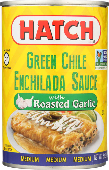 HATCH: Green Chile Enchilada Sauce with Roasted Garlic, 14 oz