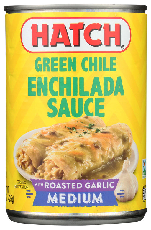 HATCH: Green Chile Enchilada Sauce with Roasted Garlic, 14 oz - No Brand For Less 