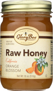 GLORY BEE: Raw Orange Blossom Honey Jar, 18 oz - No Brand For Less