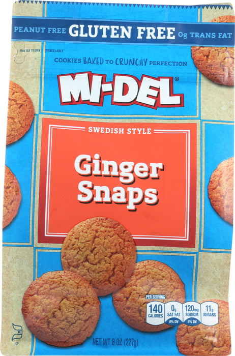 MI-DEL: Cookies Gluten Free Ginger Snaps, 8 oz