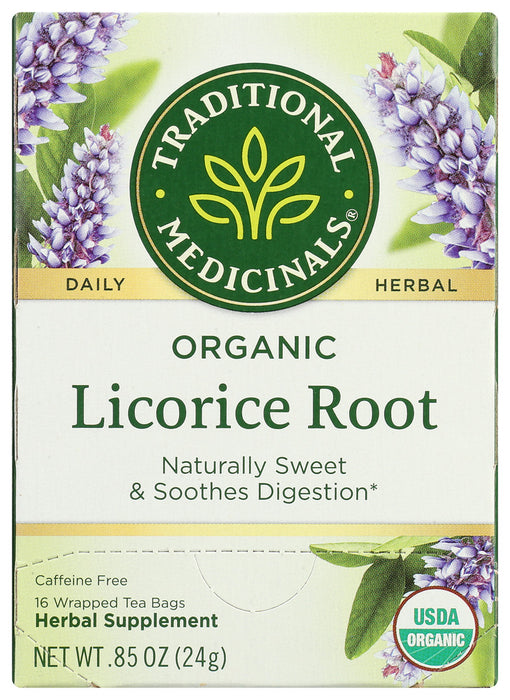 TRADITIONAL MEDICINALS: Organic Licorice Root Herbal Tea 16 tea bags, 0.85 oz