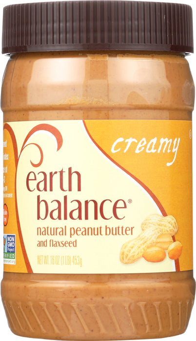EARTH BALANCE: Natural Peanut Butter And Flaxseed Creamy, 16 Oz