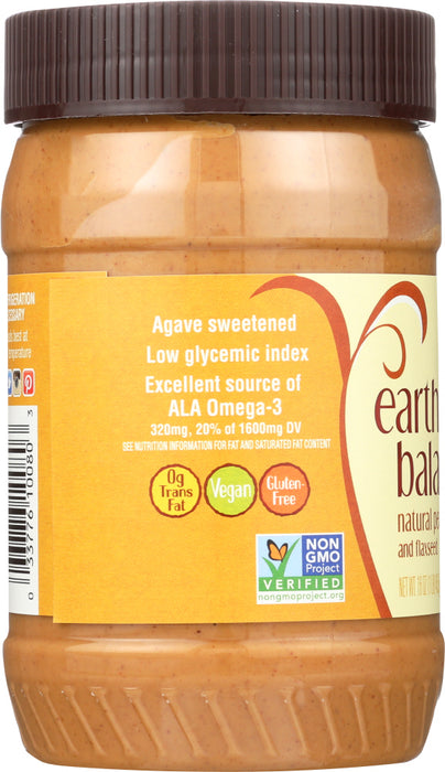 EARTH BALANCE: Natural Peanut Butter And Flaxseed Creamy, 16 Oz