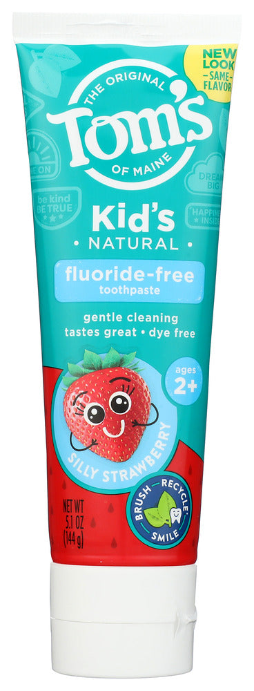 TOMS OF MAINE: Silly Strawberry Flouride Free Toothpaste, 5.1 oz