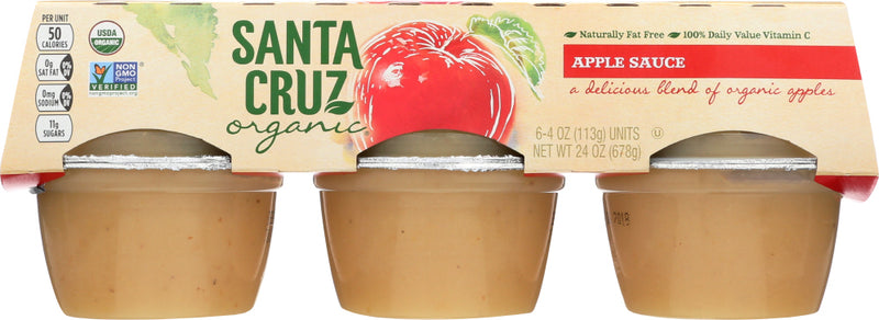 This applesauce is Certified USDA Organic, Non-GMO Project Verified, and has a smooth texture. The result is a fresh, vibrant sauce that's also naturally fat-free and gluten-free. Each serving of Santa Cruz Organic Apple Sauce also contains 100% of the Daily Value of Vitamin C.