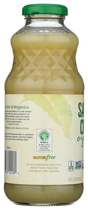 SANTA CRUZ: Organic Pure Lime Juice, 16 Oz