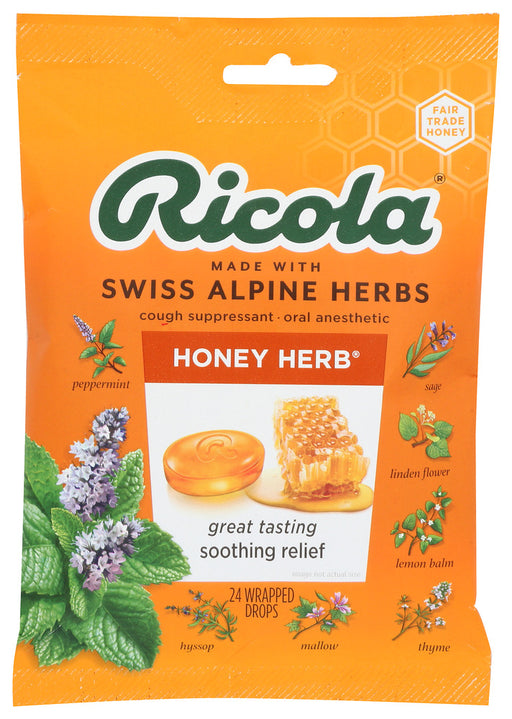 RICOLA: Natural Herb Throat Drops Honey Herb, 24 pc