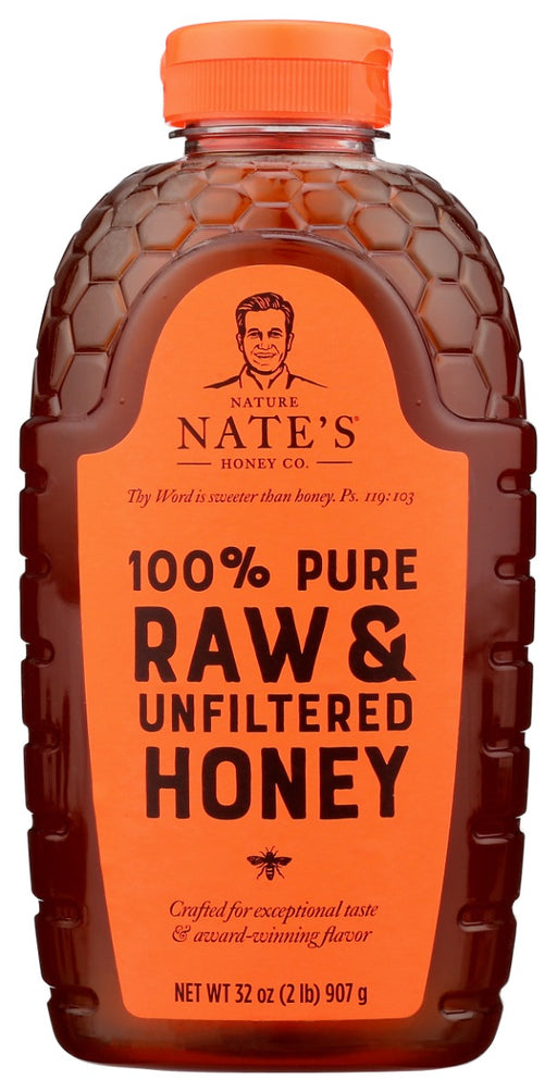 NATURE NATES: 100% Pure Raw And Unfiltered Honey, 32 oz