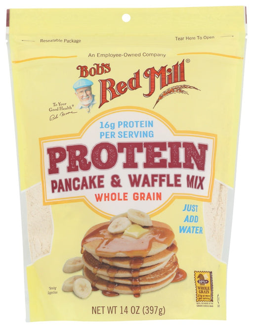 Protein Pancake &amp; Waffle Mix is packed with a hearty 15g of protein per serving! This delicious, wholesome mix is easy to prepare &ndash; all you need from your kitchen is water! Featuring our own stone-ground whole wheat pastry flour, whey and pea proteins, and sweet cream buttermilk, it is the perfect recipe for a satisfying breakfast or snack that will fuel your body and keep hunger at bay.