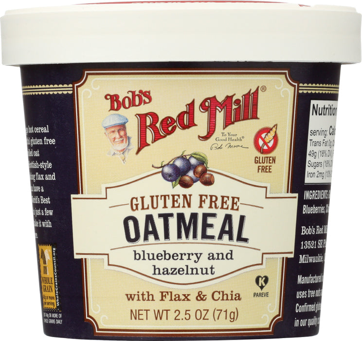 BOBS RED MILL: Gluten Free Blueberry and Hazelnut Oatmeal Cup, 2.5 oz