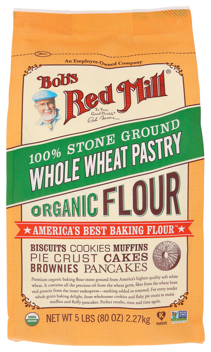 BOB'S RED MILL: 100% Stone Ground Whole Wheat Pastry Organic Flour, 5 lb