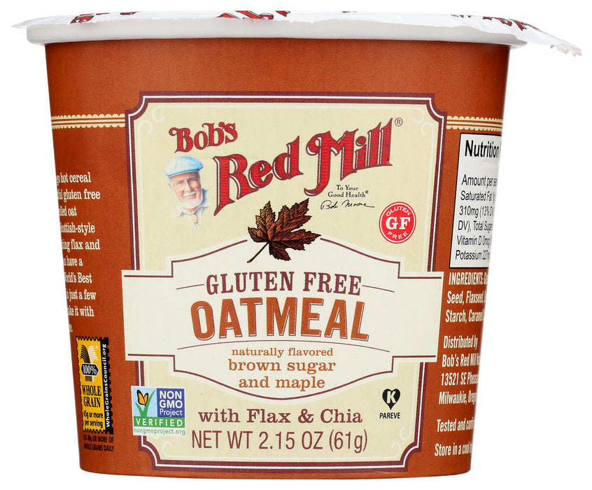 BOBS RED MILL: Gluten Free Brown Sugar Maple Oatmeal Cup, 2.15 oz