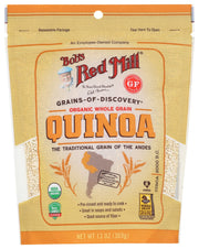 Organic Quinoa Grain is one of our favorite ancient grains, honored as a sacred crop by the ancient Incas. Whole grain gluten free quinoa has a nutty flavor and is delicious in pilafs, salads, soups and stir fries. It's also a good source of iron and offers high-quality protein.