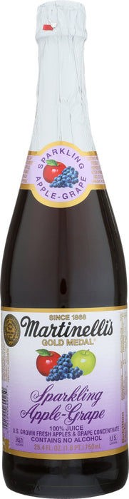Carbonated 100% juice from U.S. grown fresh apples and grape concentrate, with no added sweeteners or preservatives. Contains no alcohol.