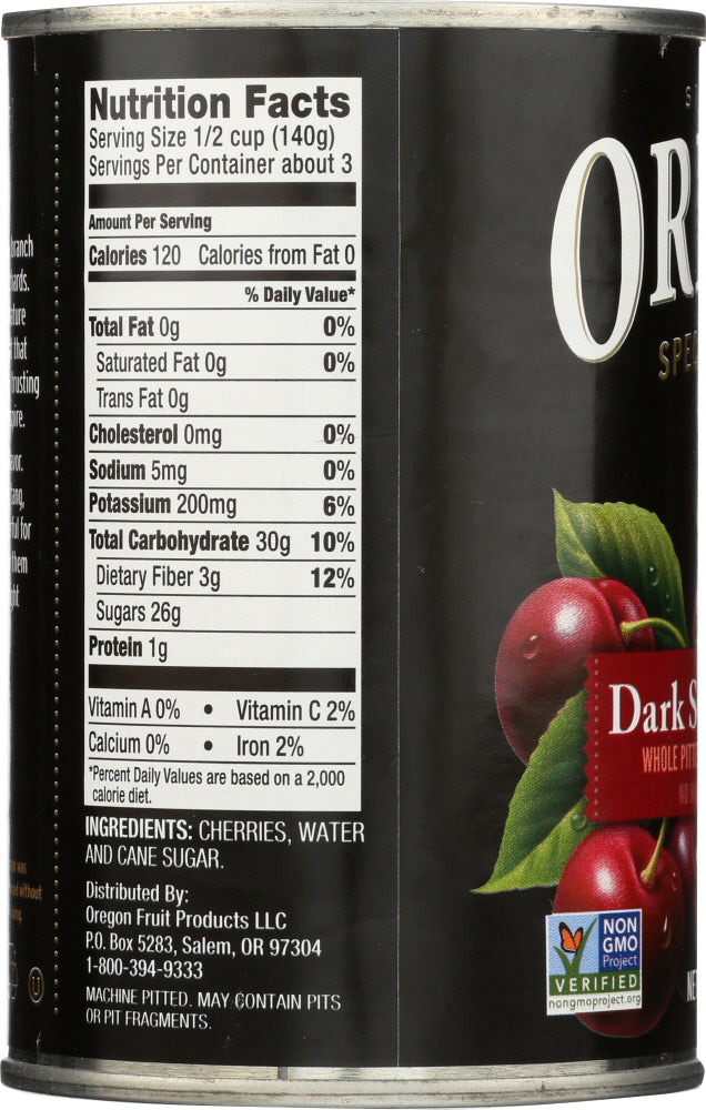 OREGON SPECIALTY FRUIT: Pitted Dark Sweet Cherries In Heavy Syrup, 15 oz