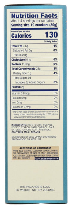 BLUE DIAMOND: Pecan Nut-Thins Nut & Rice Cracker Snacks, 4.25 oz