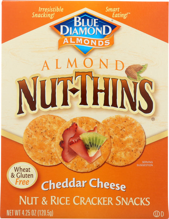 BLUE DIAMOND: Almond Nut-Thins Cracker Snacks Cheddar Cheese, 4.25 oz