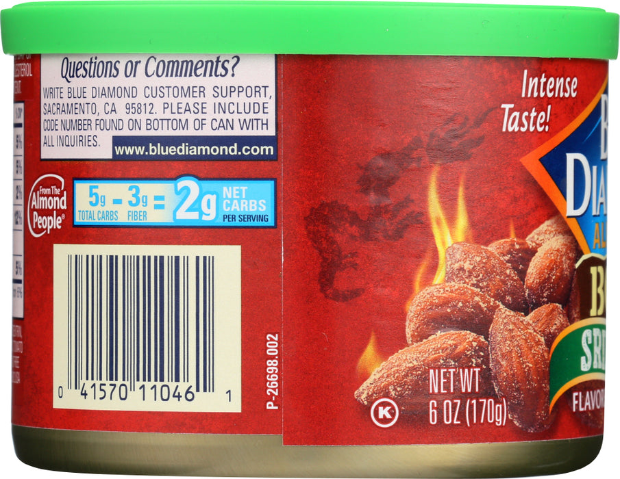 BLUE DIAMOND: Sriracha Almonds Flavored, 6 oz