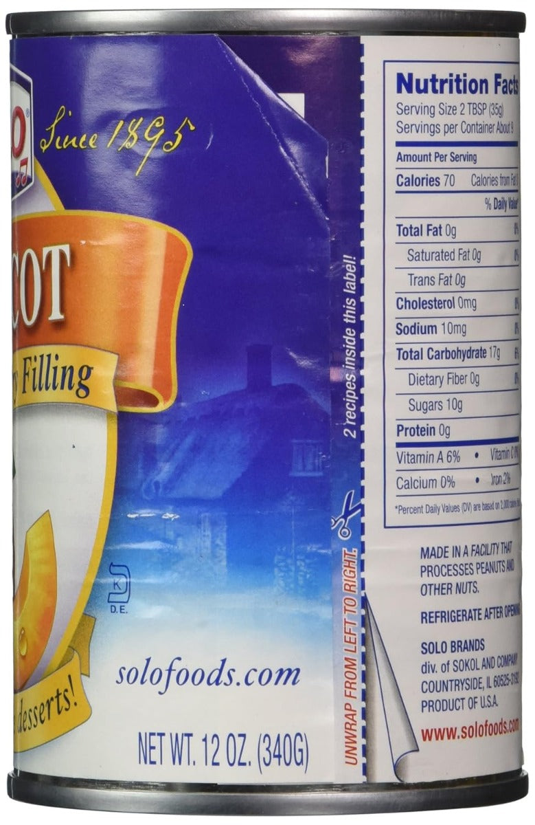 SOLO: Apricot Filling, 12 oz