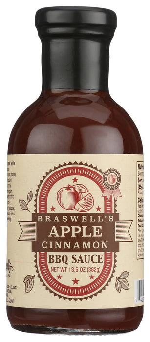 BRASWELL: Sauce Apple Cinnamon BBQ, 13.5 oz