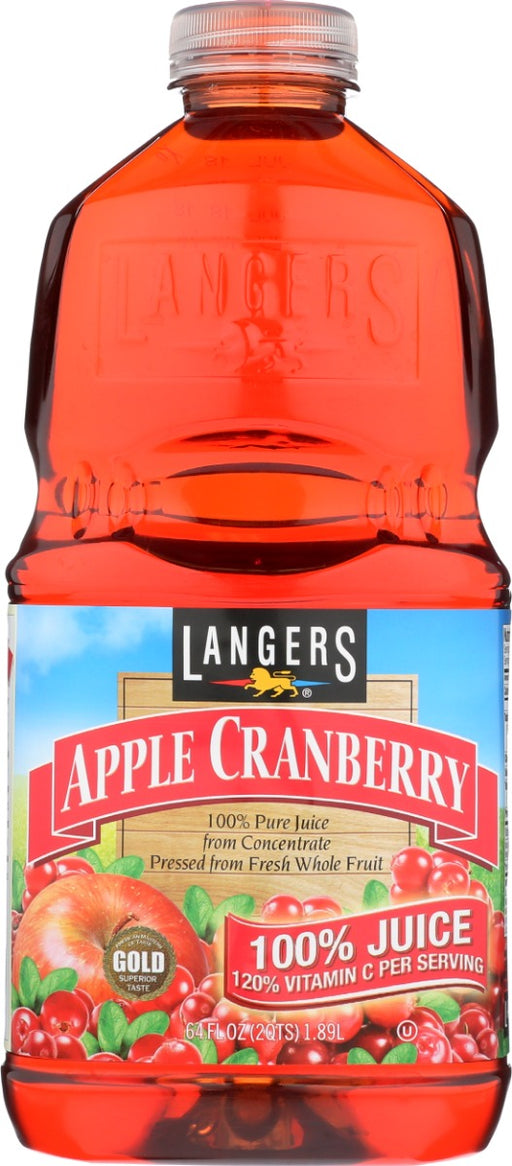 This 100% apple cranberry juice from concentrate is a blend of flavorful specially selected cranberries and fresh whole pressed apples blended to perfect a tangy and sweet refreshing drink. It's 100% pure with no added sugar, preservatives or artificial flavors and an excellent source of calcium.